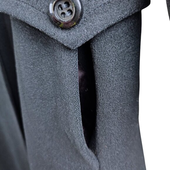 Ultima Mr Vincent 100% Cashmere Vintage Single Breasted Knee Length Black Coat - Picture 6 of 6